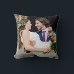 Ihr Hochzeitstil und Ihre Monogramm-Foto Kissen<br><div class="desc">Chic personalisiert Ihre Hochzeit Foto werfen Kissen mit einer eleganten quadratischen Marine und weiße Initialen Monogramm auf der Rückseite. Sie können die Initialen personalisieren und die Farbe an eine Farbe Ihrer Wahl anpassen.</div>