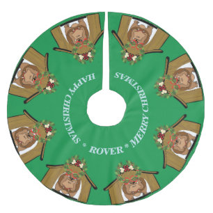 IHR HUND FOTOS und Name Weihnachtsbaumrock Polyester Weihnachtsbaumdecke