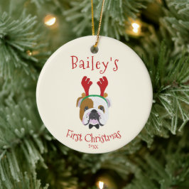 Ihr Hund ist zum ersten Mal Weihnachten - Niedlich Keramik Ornament