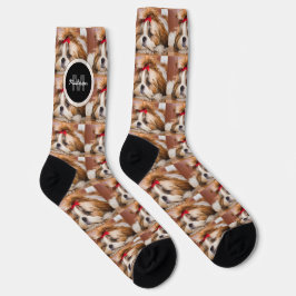 Ihr Hundewelpe, kundenspezifisches Foto Monogram Socken