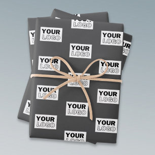 Ihr Image-Design oder Ihr Business-Logo Grau Geschenkpapier Set