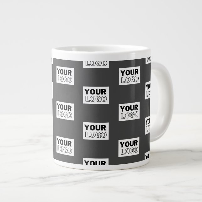 Ihr Image-Design oder Ihr Business-Logo | Grau Jumbo-Tasse (Vorderseite Rechts)