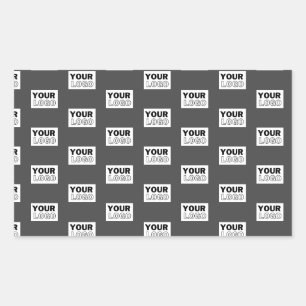 Ihr Image-Design oder Ihr Business-Logo   Grau Rechteckiger Aufkleber