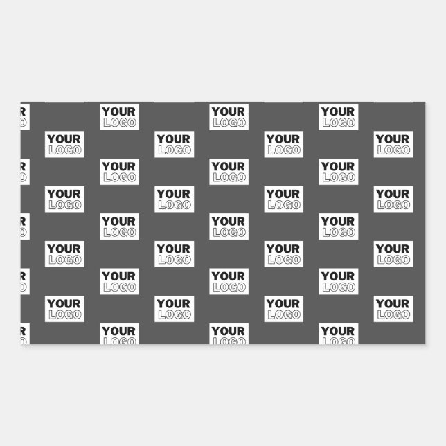 Ihr Image-Design oder Ihr Business-Logo | Grau Rechteckiger Aufkleber (Vorderseite)