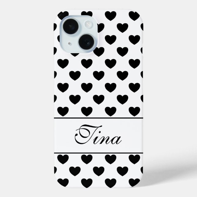 Ihr Individuelle Name, Liebliches Herz Polka Dots  Case-Mate iPhone Hülle (Rückseite)