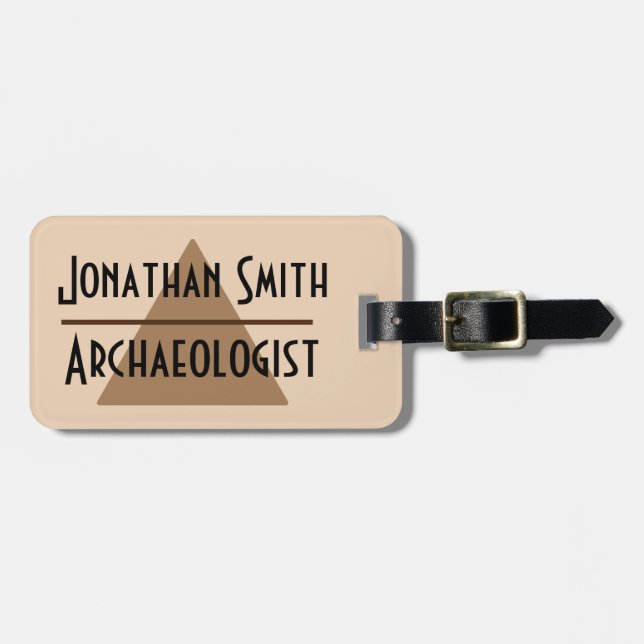 Ihr Individuelle Name und Job Minimalistische brau Gepäckanhänger (Vorderseite horizontal)