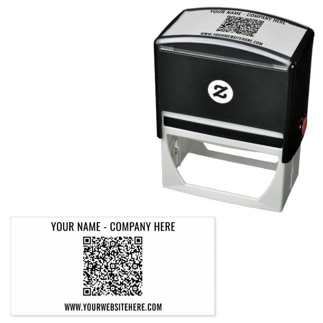 Ihr individuelles Text- und QR-Code-Stempel-Beispi Permastempel (Beispiel)