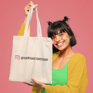 Ihr Instagram-Name & Social-Media-Icon-Promo Tragetasche