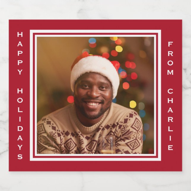 IHR Instragramm-Foto und benutzerdefinierte Textbe Bierflaschenetikett (Einzelnes Label)