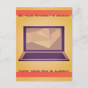 Ihr Internet ist also kaputt Retro-Laptop-Computer Postkarte
