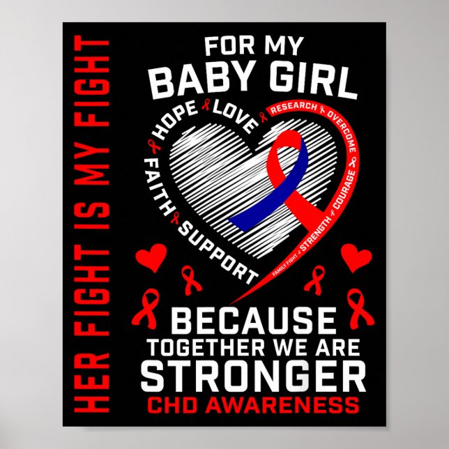 Ihr Kampf Baby Mädchen CHD Bewusstsein Herzkrankhe Poster (Vorne)