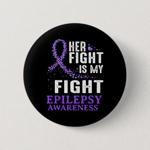 Ihr Kampf Epilepsie Bewusstsein Lila Ribbon Epilep Button