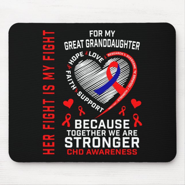 Ihr Kampf Große Enkelin Chd Bewusstsein Herz  Mousepad (Vorne)