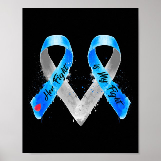 Ihr Kampf ist mein Kampf gegen den blauen Ribbon T Poster (Vorne)