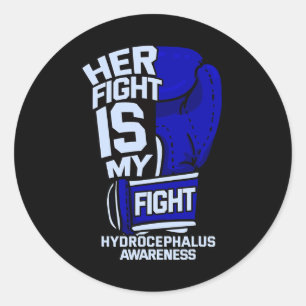 Ihr Kampf ist mein Kampf gegen den Hydrocephalus A Runder Aufkleber