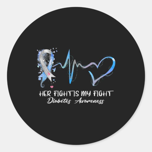 Ihr Kampf ist mein Kampf gegen Typ 1 Diabetes Bewu Runder Aufkleber (Vorderseite)