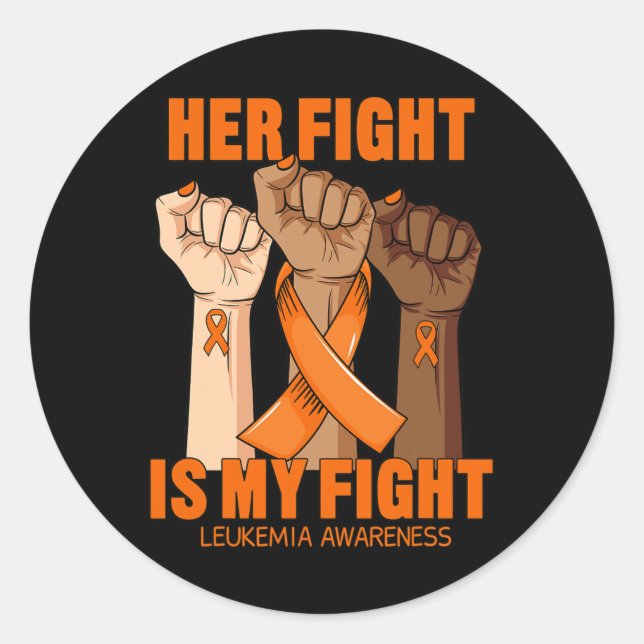 Ihr Kampf ist mein Kampf Leukämie Bewusstsein Blut Runder Aufkleber (Vorderseite)
