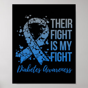 Ihr Kampf ist mein Krieger, der Diabetes unterstüt Poster