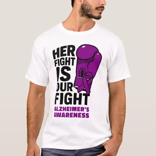 Ihr Kampf ist unser Kampf - Alzheimer's Bewusstsei T-Shirt (Vorderseite)
