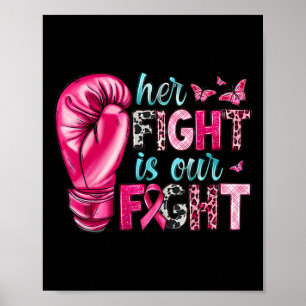 Ihr Kampf ist unser Kampf Boxhandschuhe Brustkrebs Poster