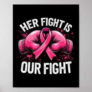 Ihr Kampf ist unser Kampf Boxhandschuhe Brustkrebs Poster