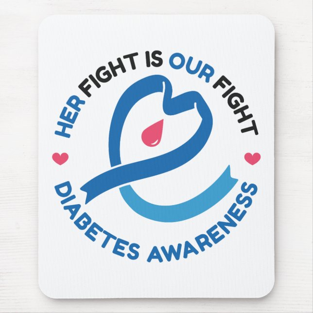 Ihr Kampf ist unser Kampf – Diabetes-Bewusstsein Mousepad (Vorne)