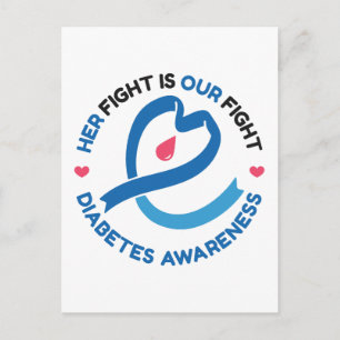 Ihr Kampf ist unser Kampf – Diabetes-Bewusstsein Postkarte