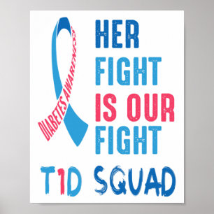 Ihr Kampf ist unser Kampf gegen Diabetes Bewusstse Poster