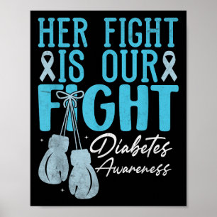 Ihr Kampf ist unser Kampf gegen Diabetes Bewusstse Poster