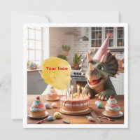 Ihr Kind mit Dinosaurier, Triceratops Geburtstag