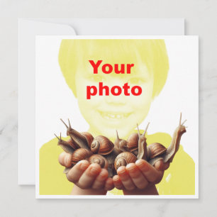 Ihr Kind mit Schnecken, benutzerdefinierte Fotokar Karte