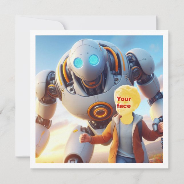 Ihr Kind und Roboter Freund, die besten Freunde Ka Karte (Vorderseite)