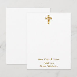 Ihr Kirchenname Gold Cross Elegante Note Card Mitteilungskarte