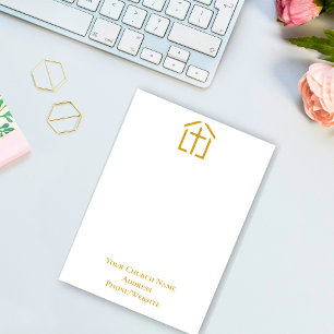 Ihr Kirchenname Gold Cross Simple Note Card Mitteilungskarte