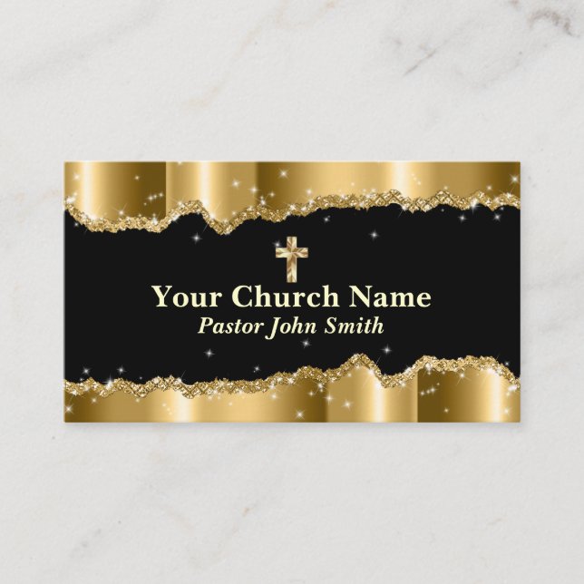 Ihr Kirchenname Torn Gold Glitzer Visitenkarte (Vorderseite)