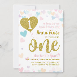 Ihr kleines Herz erste Geburtstagseinladung segnen Einladung