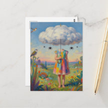 Ihr Kopf war in den Wolken Bunte Surrealistische K