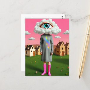 Ihr Kopf war in der Wolkendecke Postkarte