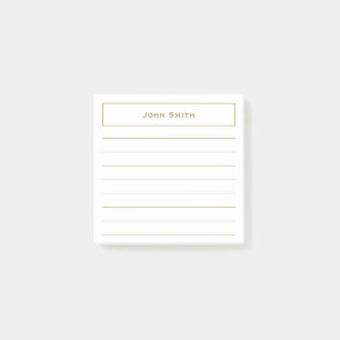 Ihr korporatives Minimalistisches Namensgold/Weiß Post-it Klebezettel