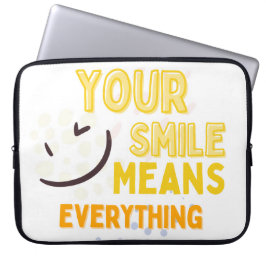 Ihr Lächeln bedeutet alles  Positives Zitat Laptop Laptopschutzhülle