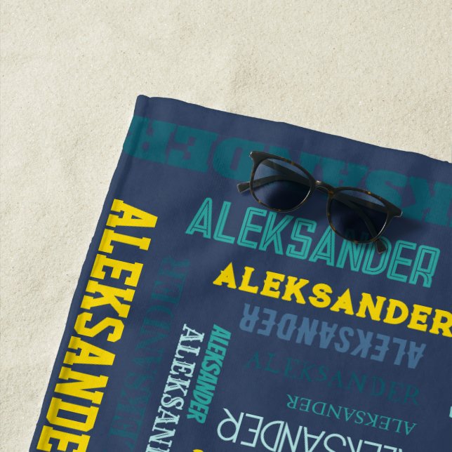 Ihr (langer) Name ist alles darüber Strandtuch (Beispiel)