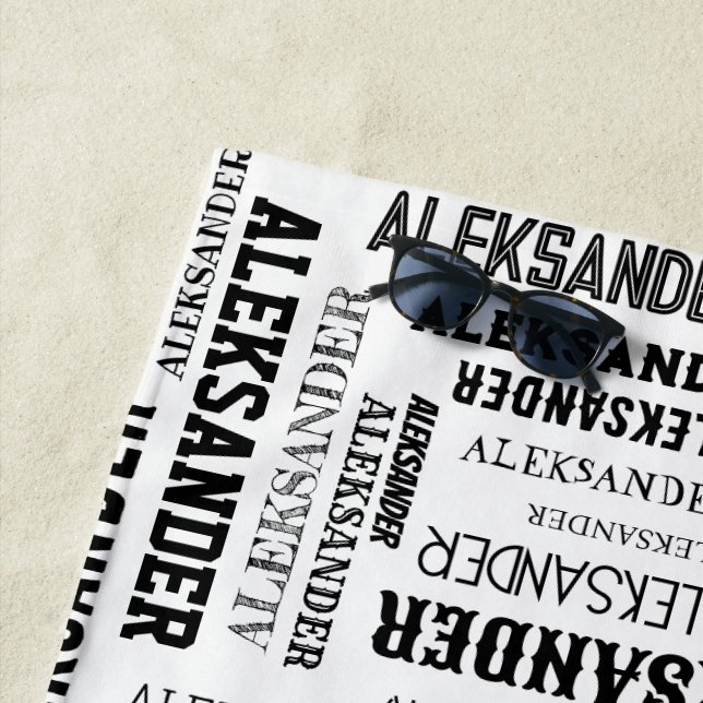 Ihr (langer) Name ist alles darüber Strandtuch (Beispiel)