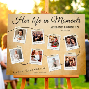 Ihr Leben in Moments Beerdigung Foto Gedächtniszei Poster
