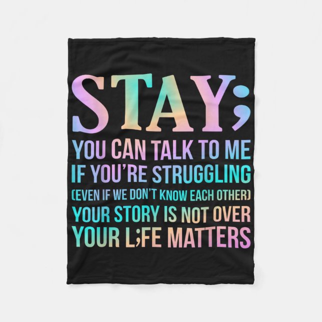 Ihr Leben ist glücklich Selbstmordbewusstsein Unte Fleecedecke (Vorderseite)