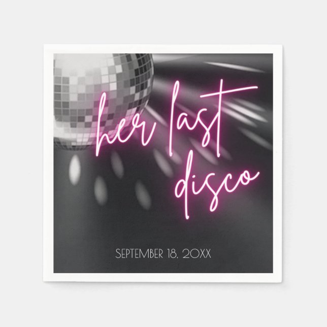 Ihr letzter Disco-Junggeselinnen-Abschied Napkins Serviette (Vorderseite)