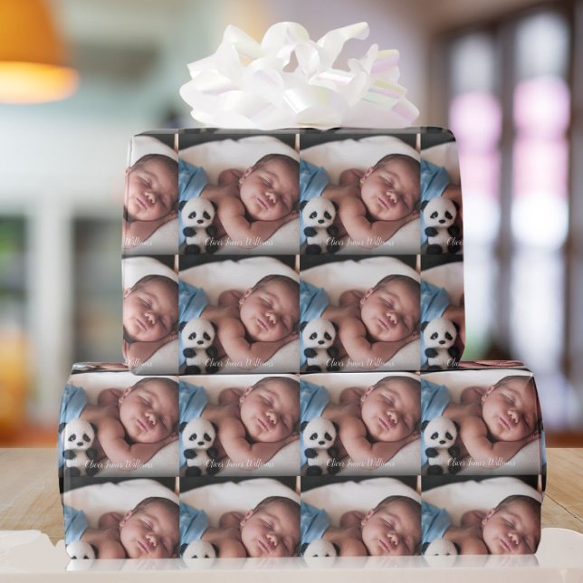 Ihr Lieblings-Baby-Foto-Skriptname Geschenkpapier (Your Favourite Baby Photo Script Name Wrapping Paper)