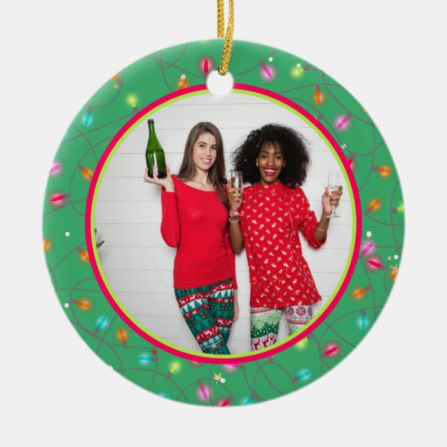 Ihr Lieblings-Foto Personalisierte Abbildung zwei  Keramik Ornament (Vorne)