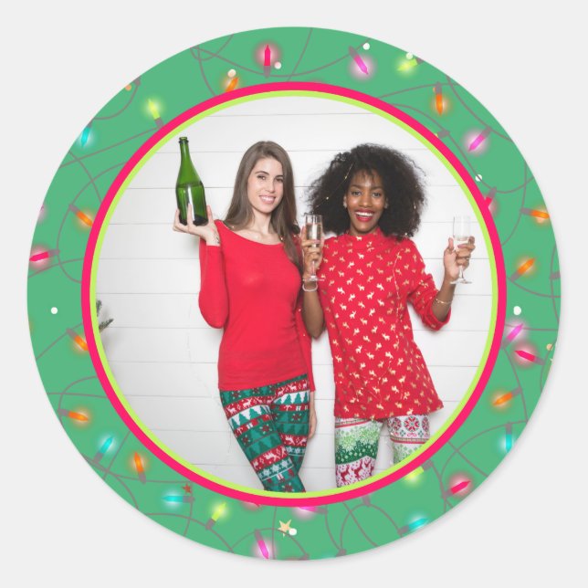 Ihr Lieblings-Foto Personalisierter Bilderurlaub Runder Aufkleber (Vorderseite)