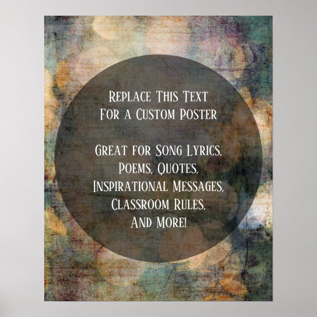 Ihr Lieblingsangebot Warme Grunge Artwork Circles Poster (Vorne)