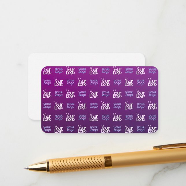 Ihr Logo | 2 Hochgeladene Bilder oder Firmenlogos Begleitkarte (Vorderseite/Rückseite Beispiel)